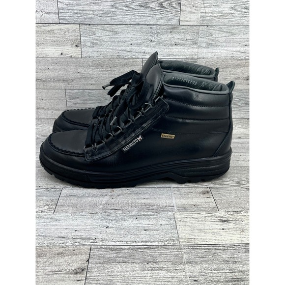 Mephisto Gore-Tex Black Leather Ankle Boots Women Size 9 Air-Bag System France - Picture 5 of 12